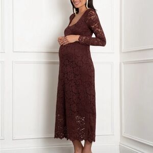 Seraphine Long Sleeve Lace Dress in Deep Brown